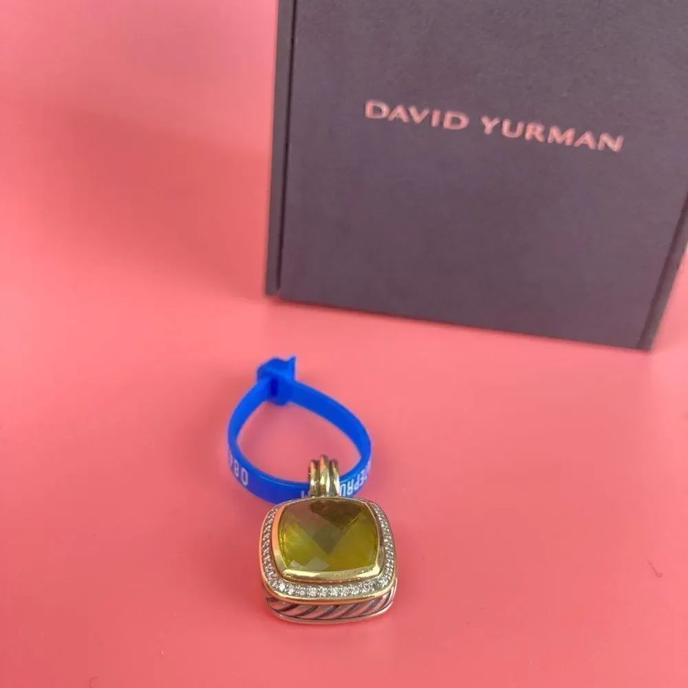 David Yurman 14mm Albion 18k Yellow Gold & 925 Diamond Pendant Enhancer
